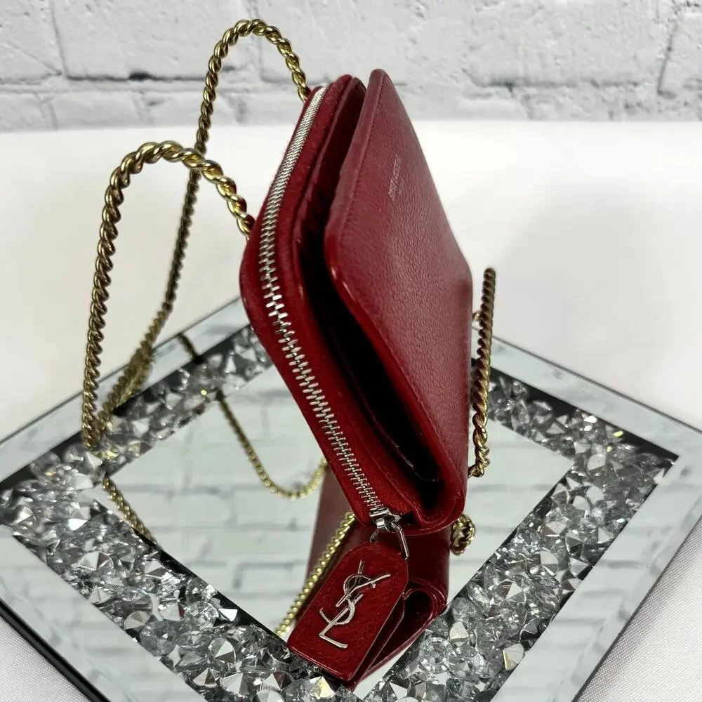 SAINT LAURENT Zip Wallet Red - Picture 11 of 16